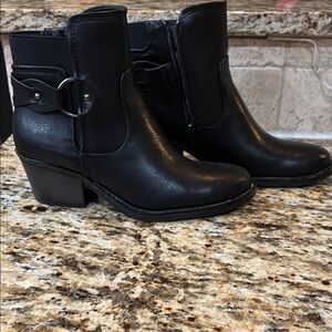 BareTraps Black Ankle Booties with Buckle Detail
